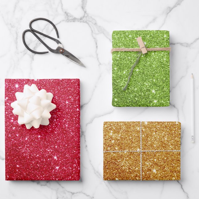 Papel de envolvimiento de Navidades purpurinas - O (Anverso)