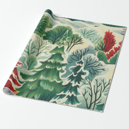 Papel de envolvimiento de Navidades retro de los a