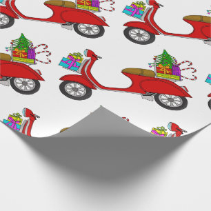 Papel de envolvimiento de Navidades retro dibujado