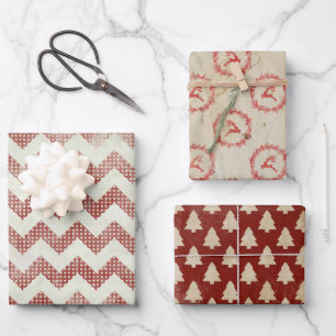 Papel de envolvimiento de Navidades retro vintage