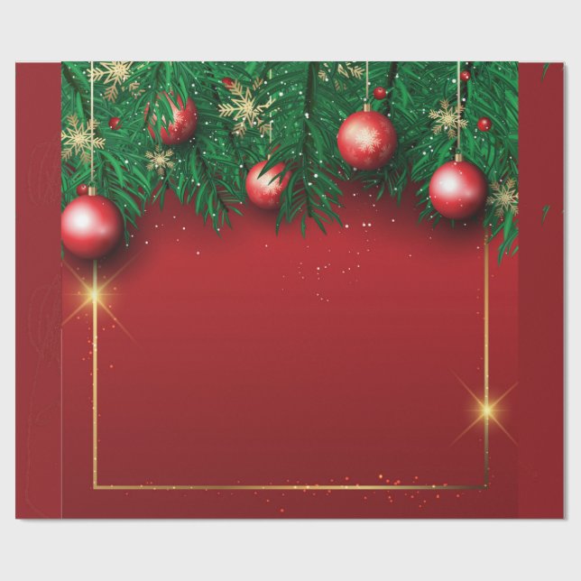 Papel de envolvimiento de Navidades rojos (Superficie plana)