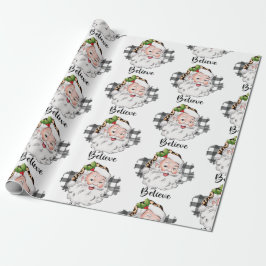 Papel de envolvimiento de Navidades Santa Cute