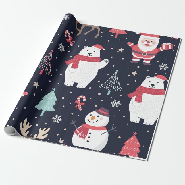 Papel de envolvimiento de navidades (tema de vacac (Desenrollado)