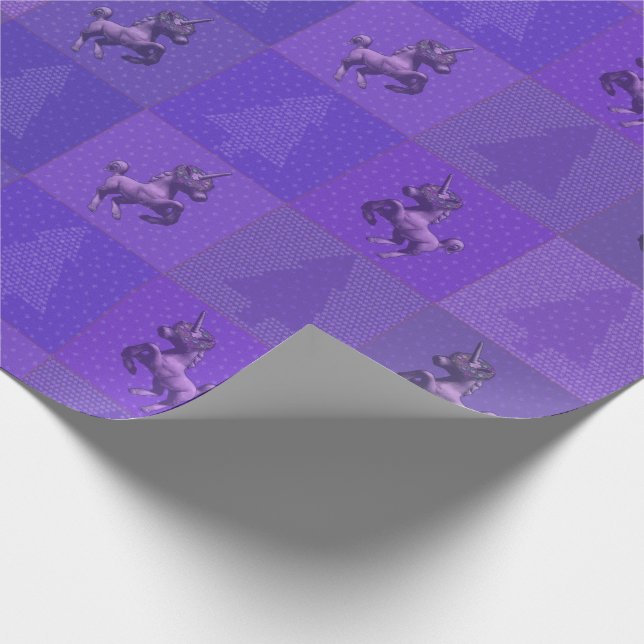 Papel de envolvimiento de Navidades unicornios de  (Esquina)