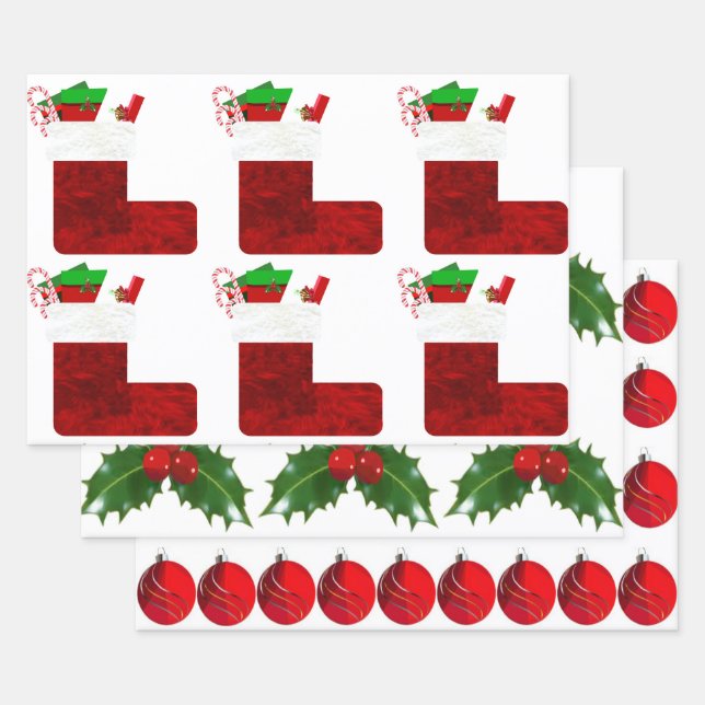 Papel de envolvimiento de Navidades variados (Set)