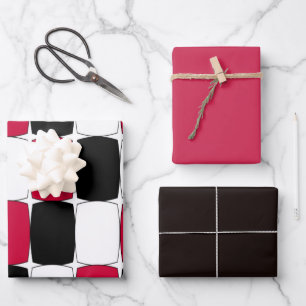 Papel de envolvimiento de ojos de pez negro, blanc