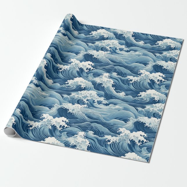 Papel de envolvimiento de olas oceánicas (Desenrollado)