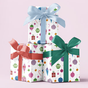 Papel de envolvimiento de ornamento navideño pinta