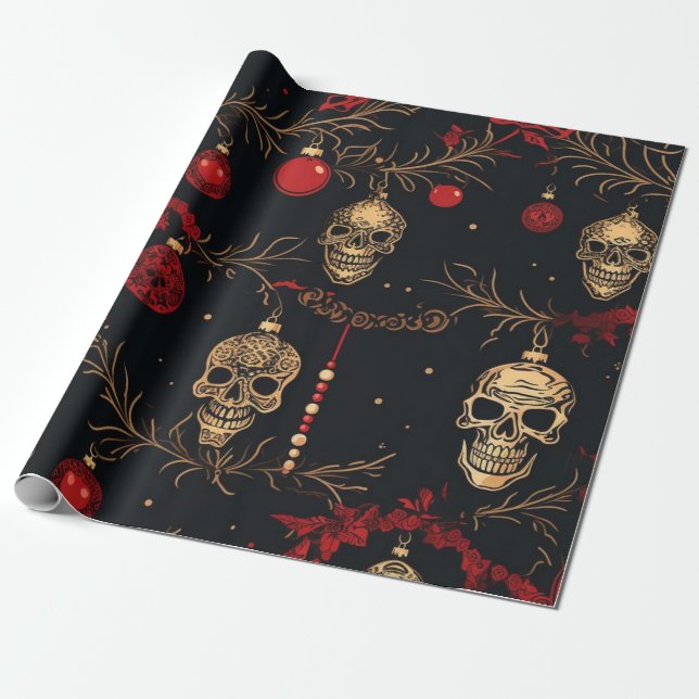 Papel de envolvimiento de ornamentos de cráneo (Desenrollado)