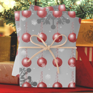 Papel de envolvimiento de ornamentos de navidad ro