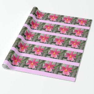 Papel de envolvimiento de orquídeas rosadas
