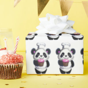 Papel de envolvimiento de oso de panda cutáneo