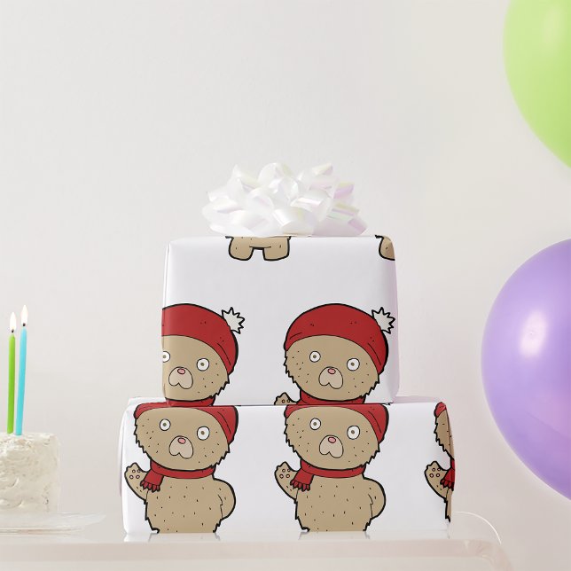 Papel de envolvimiento de oso de peluche de invier (Subido por el creador)