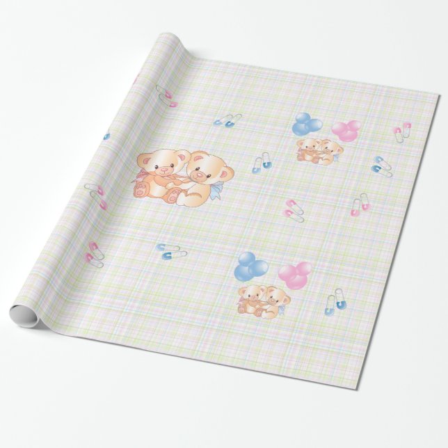 Papel de envolvimiento de osos de peluche de recié (Desenrollado)