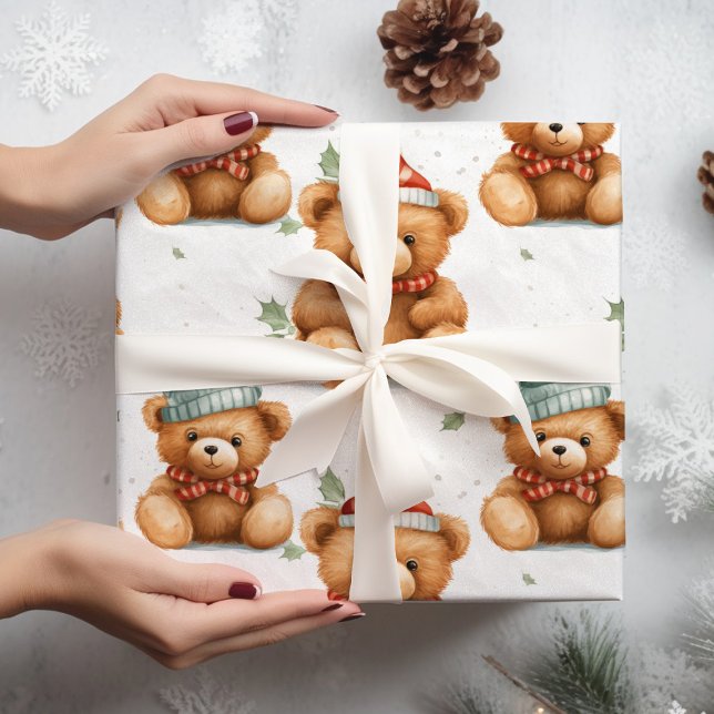 Papel de envolvimiento de osos de peluche festivo (Subido por el creador)