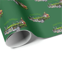 Papel de envolvimiento de Papá Noel afroamericano