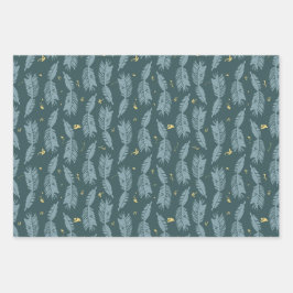 Papel de envolvimiento de papel azul conjunto de h