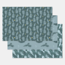 Papel de envolvimiento de papel azul conjunto de h
