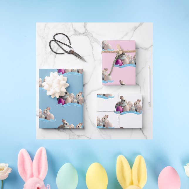 Papel de envolvimiento de Pascua Dos Conejos y Hue (Subido por el creador)