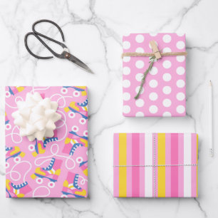 Papel de envolvimiento de patines de rodillos retr