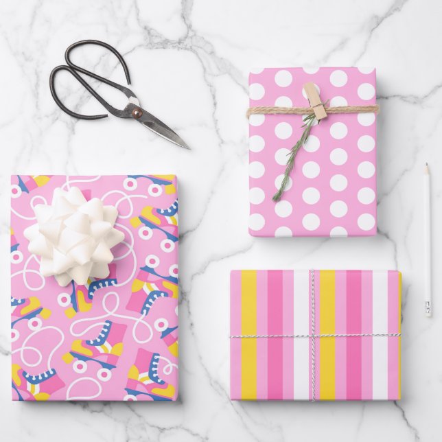 Papel de envolvimiento de patines de rodillos retr (Anverso)