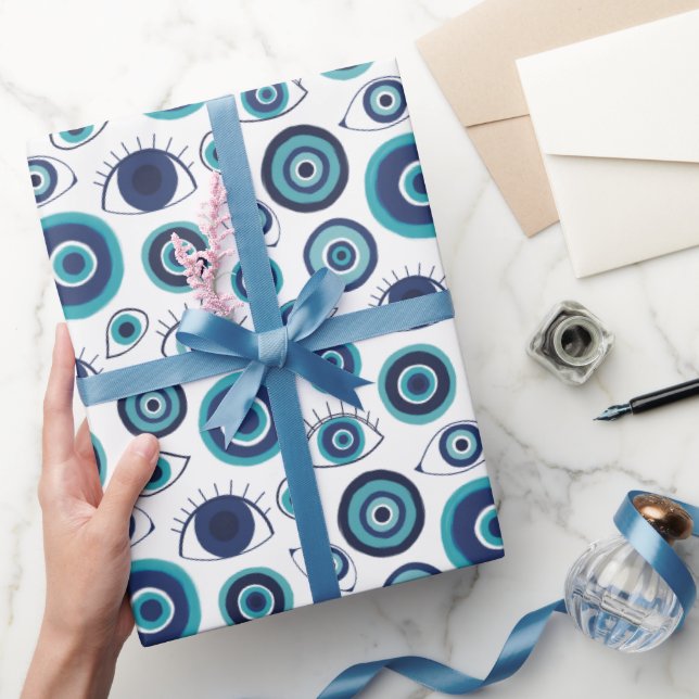 Papel de envolvimiento de patrón de ojos malvados  (Regalar)