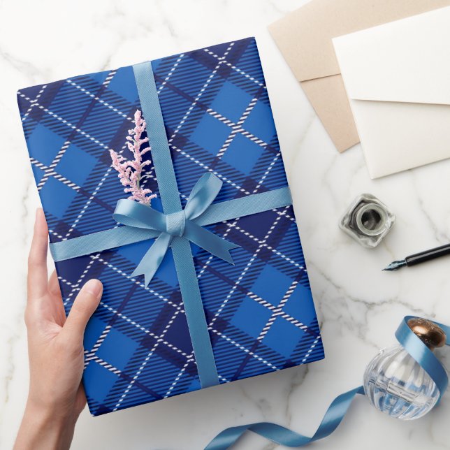 Papel de envolvimiento de patrón de plancha azul (Regalar)