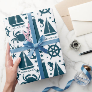 Papel de envolvimiento de patrón de playa náutico