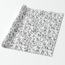 Papel de envolvimiento de patrones de doodle en bl