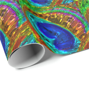 Papel de envolvimiento de peacock Feathers Glass A