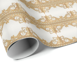 Papel de envolvimiento de Perlas Blancas Ornate Go