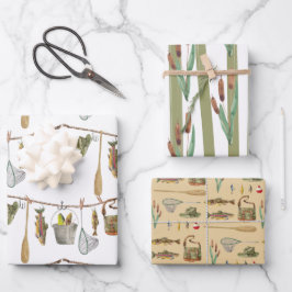 Papel de envolvimiento de pesca conjunto de hojas 