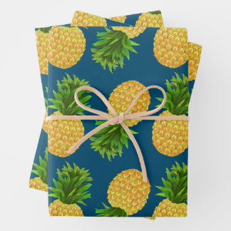 Papel de envolvimiento de piña conjunto de hojas p