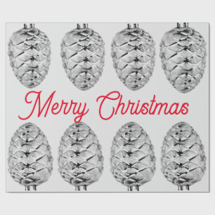 Papel de envolvimiento de pinecone navideña