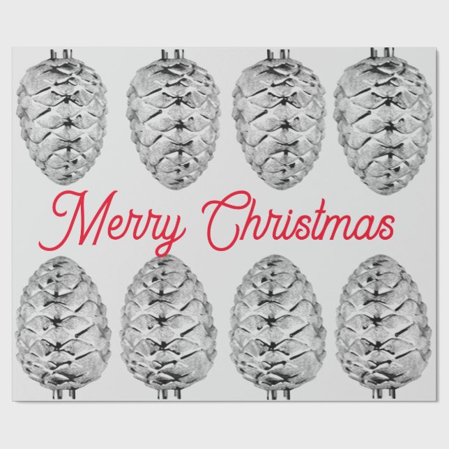 Papel de envolvimiento de pinecone navideña (Superficie plana)