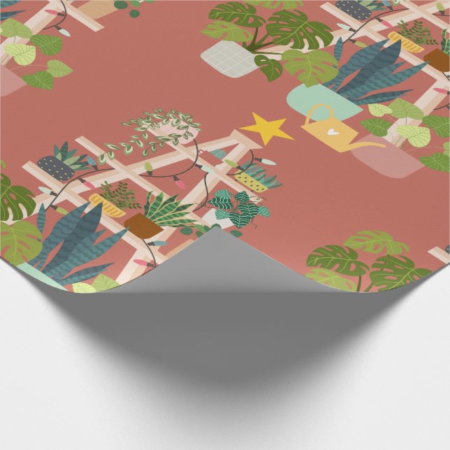 Papel de envolvimiento de plantas para navidades (Esquina)