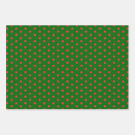 Papel de envolvimiento de polka verde festivo