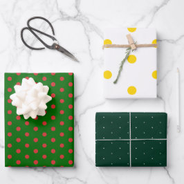 Papel de envolvimiento de polka verde festivo