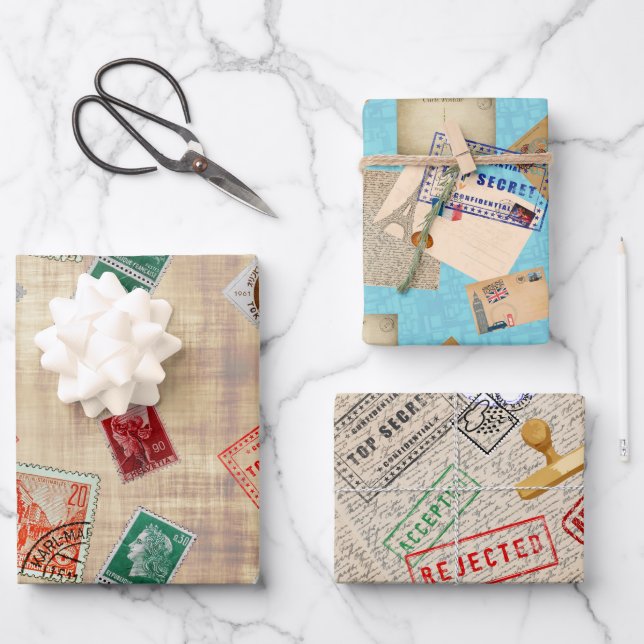 Papel de envolvimiento de posta conjunto de hojas  (Anverso)