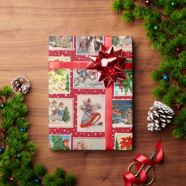 Papel de envolvimiento de postales de navidad de c (Regalo de vacaciones)