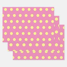 Papel de envolvimiento de puntos de polka (amarill