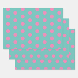 Papel de envolvimiento de puntos de polka (Aqua & 
