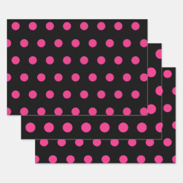 Papel de envolvimiento de puntos de polka (rosa ne