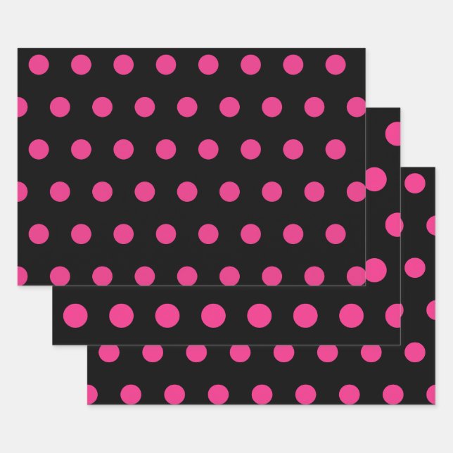 Papel de envolvimiento de puntos de polka (rosa ne (Set)