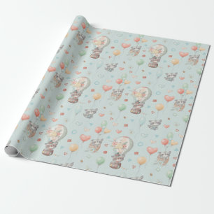 Papel de envolvimiento de Racoon Adorable