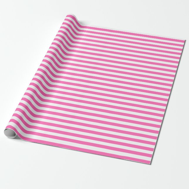 Papel de envolvimiento de rayas blancas y rosadas  (Desenrollado)