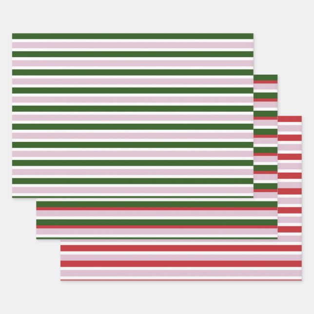 Papel de envolvimiento de rayas verdes conjunto de (Set)