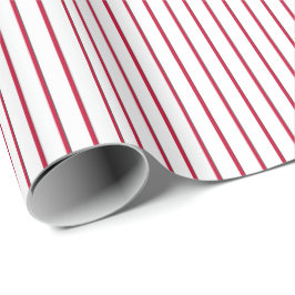 Papel de envolvimiento de regalo a rayas-Rojo-Blan