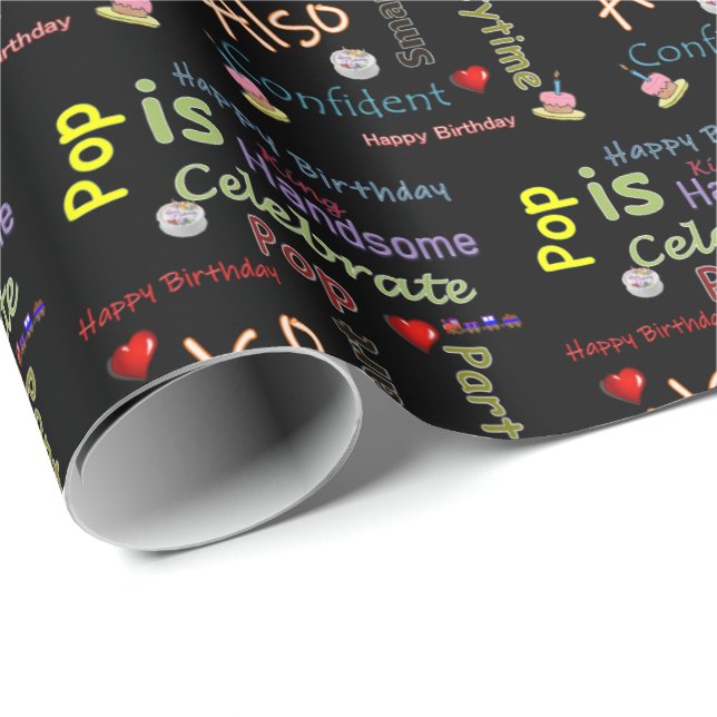 Papel de envolvimiento de regalo de cumpleaños fel (Esquina del rollo)