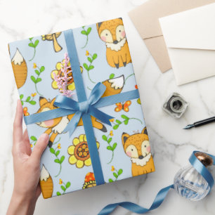 Papel de envolvimiento de regalo de Fun Fall Fox